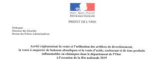 Mesures de police administrative dans l'Oise du 12 au 15 juillet 