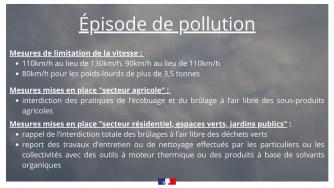  Pollution atmosphérique : mise en place de mesures de réduction des émissions de polluants