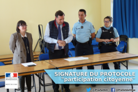 Signature du protocole "participation citoyenne" de Rousseloy