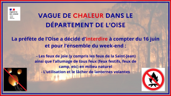 Vague de chaleur dans le département de l'Oise : mise en place de restrictions